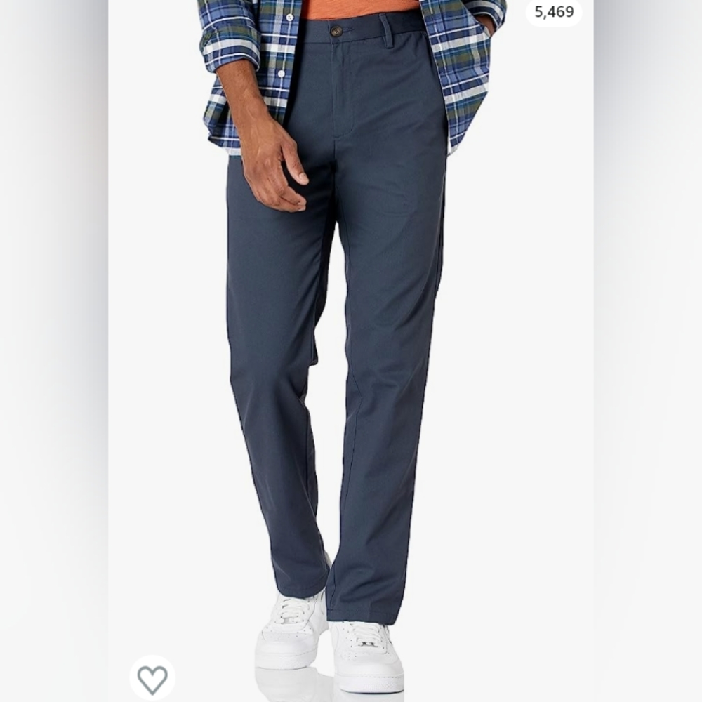 NWOT Amazon Essentials Slim-Fit Wrinkle-Resistant Flat-Front Chino Pant